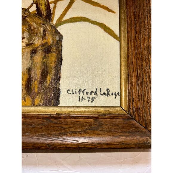 Clifford LaRoge Acrylic Painting Meadowlark Framed Dated - Picture 3 of 4